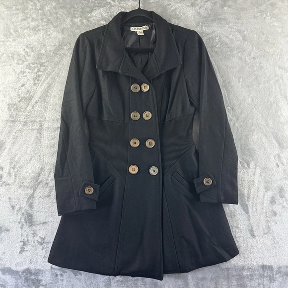 lovestitch Jackets & Blazers - Lovestitch Coat Women's S Black Ribbed Waist Double Breasted